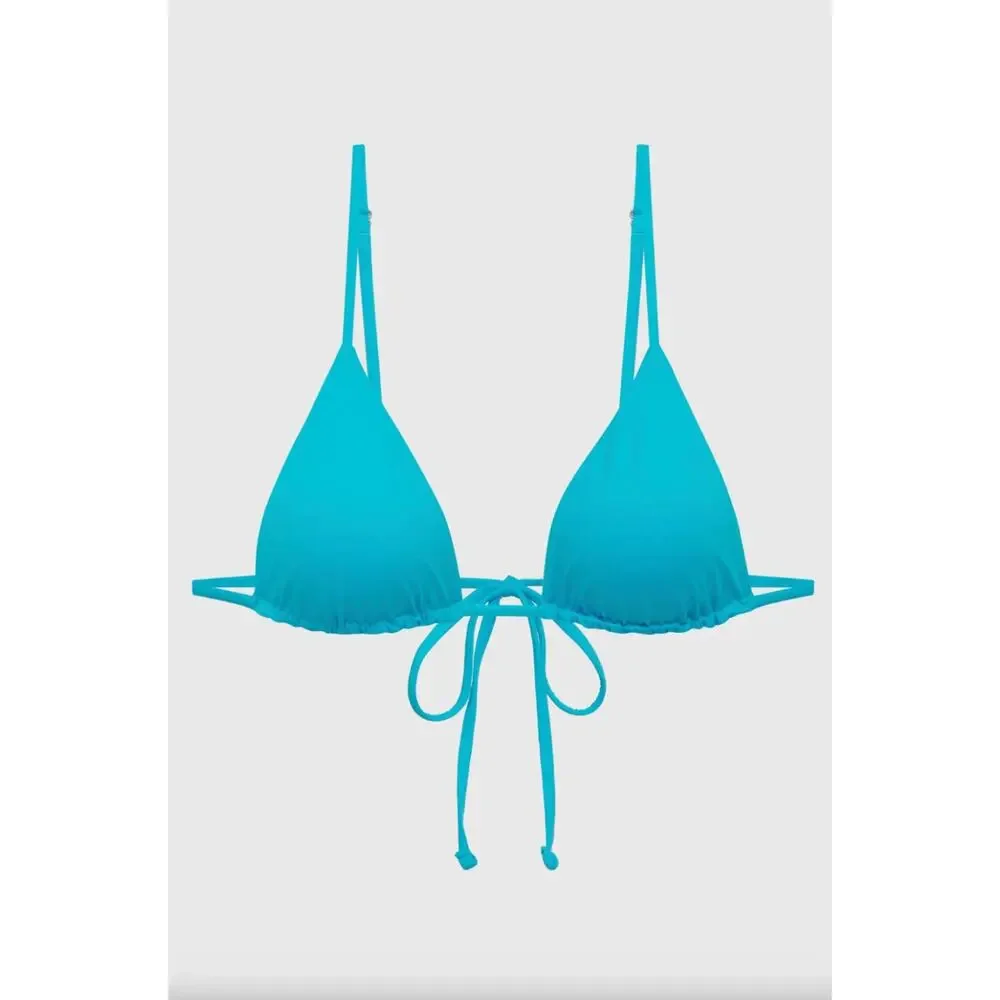 Frankie’s Bikinis Lumia Triangle Bikini Top - Morning Blue - XXL - NWT